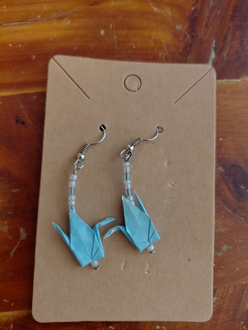 New Retired Sundance "BLUE ORIGAMI CRANE" Sterling Silver Earrings